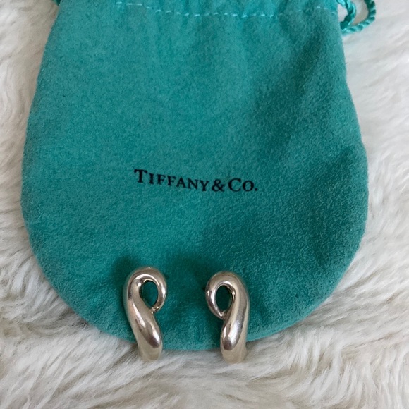 Tiffany & Co Sterling Silver 925 Infinity Omega back earrings - Picture 2 of 11